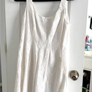 Nine West White Sleeveless Knee-Length Dress